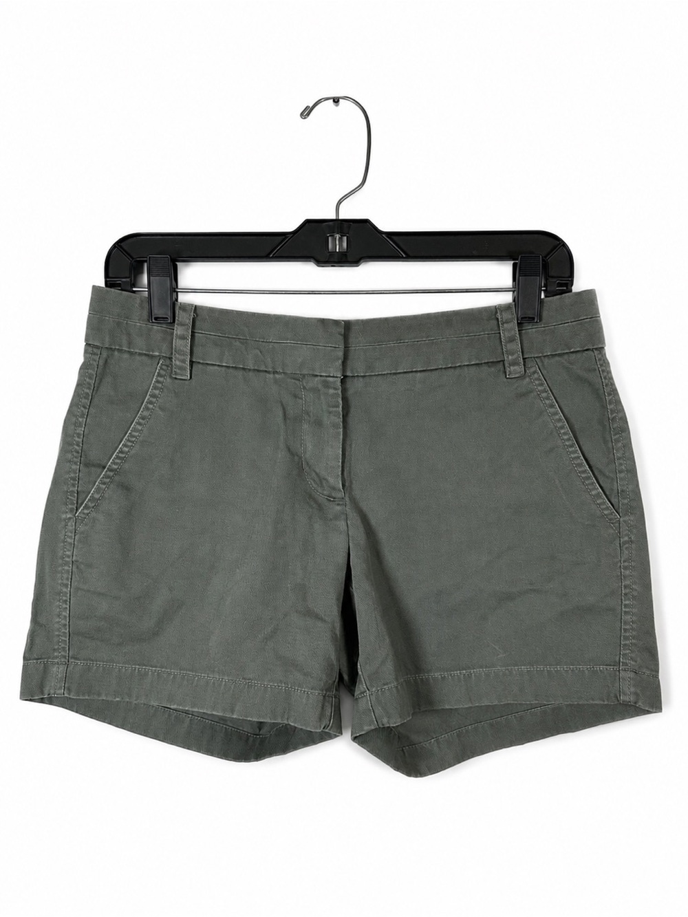 J. Crew Chino Shorts Mid Rise Size 2 Olive Casual Granola Girl Utility Hiking‎